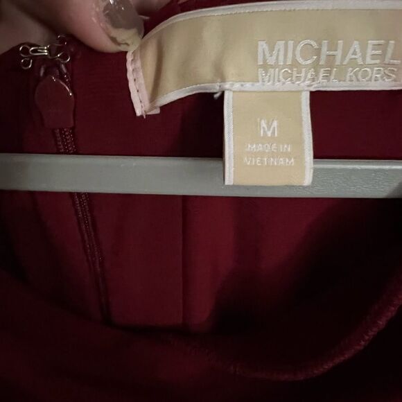 Michael Kors Scrunch Side Long Sleeve Scoop Front Dress Size M - Picture 6 of 8